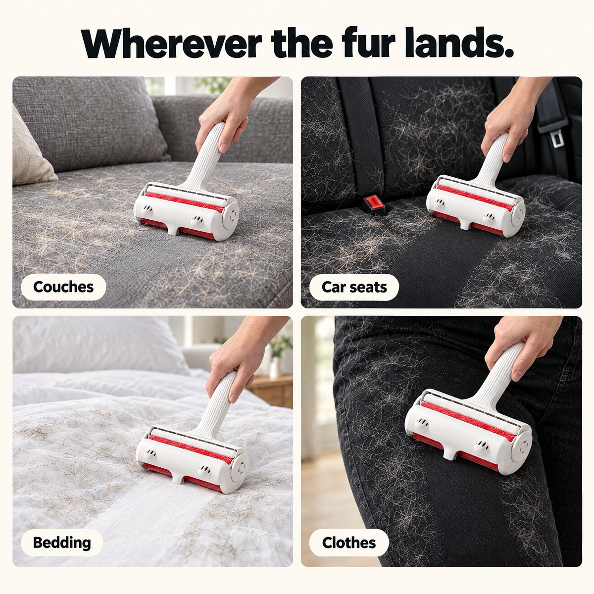 Works on couches, car seats, bedding and clothes